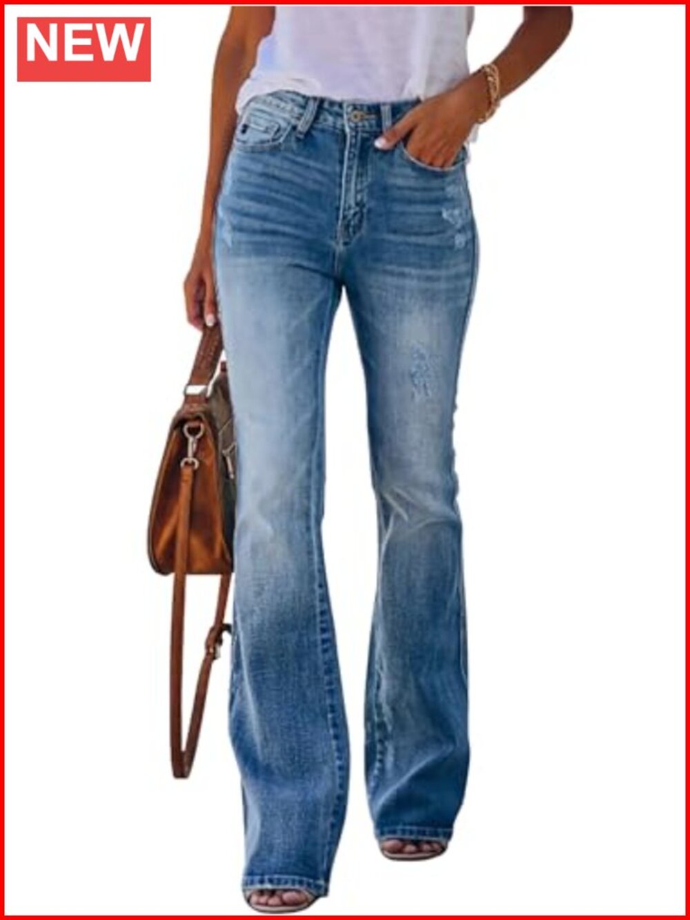High Waisted Flare Bell Bottom Jeans Super Stretch Denim Bootcut Pants